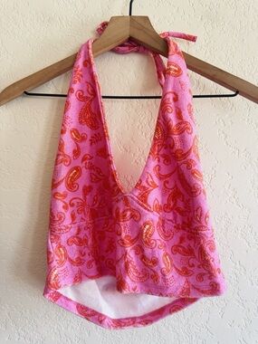 Floral halter tank top | M